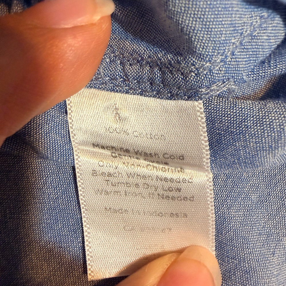 Talbots Light Blue Ruffle Blouse - Picture 4 of 5